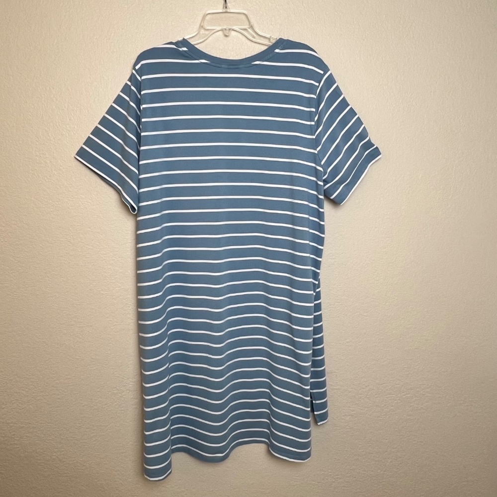 Terra & Sky Relaxed Fit Cotton Blend Striped Midi Dress - Picture 3 of 10